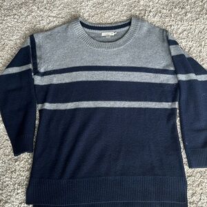 Toad & co crew neck striped wool sweater